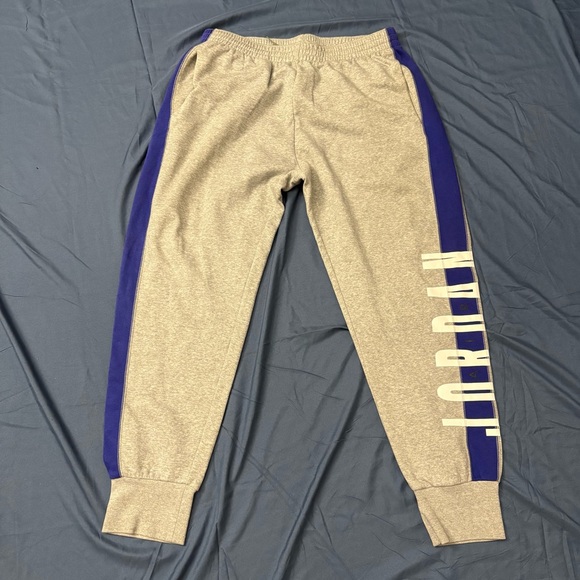 Jordan Other - Nike Jordan men's fleece sweatpants in grey and blue "JORDAN" graphic logo XL